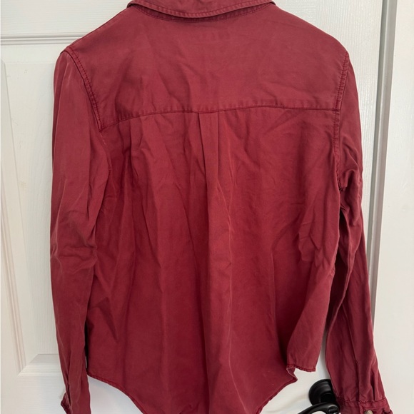Harper Button-Front Shirt - Brick Red - Picture 2 of 3